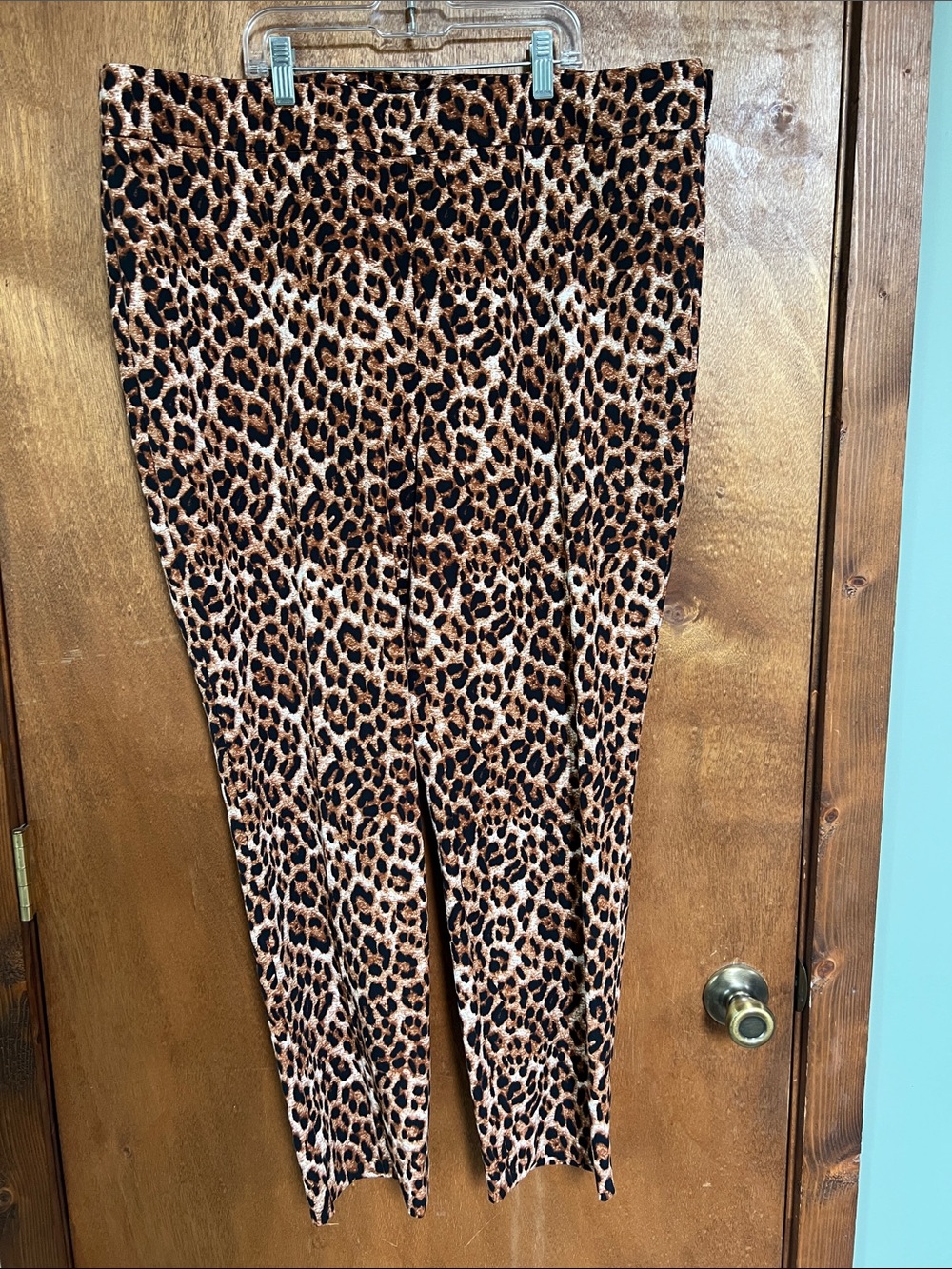 Talbots Leopard Print Pencil Skirt in Brown Black Cream